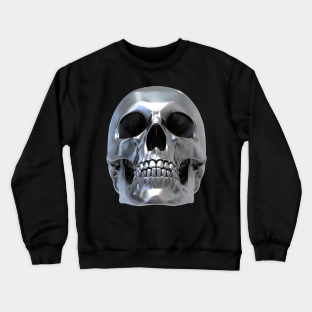 Chrome Skull Crewneck Sweatshirt by lllucifercat